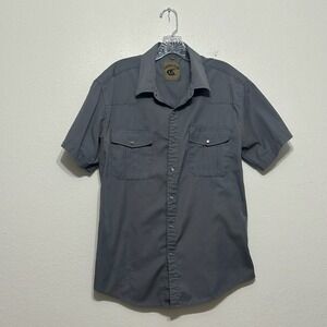 Coevals Club Gray Western Snap Short Sleeve  Button Up Shirt Men's Size M